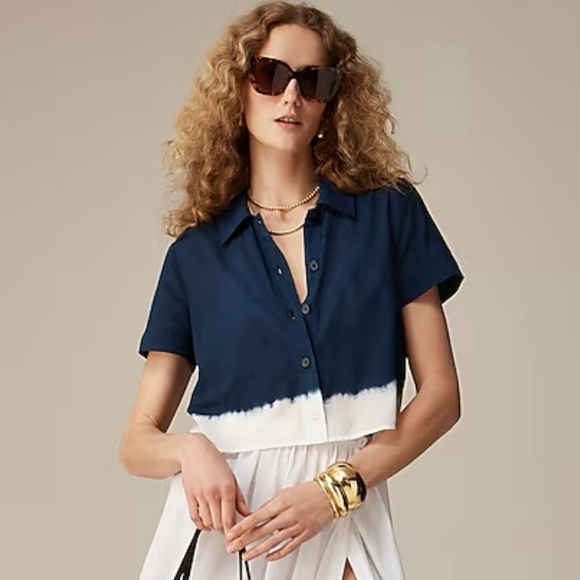 J. Crew dip-dyed gamine shirt - Picture 1 of 10